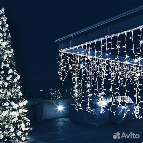 Гирлянда уличная Бахрома 6 метров 200 Led