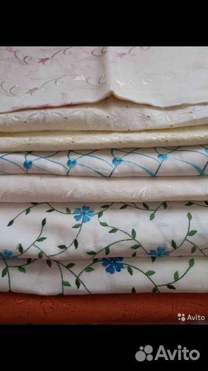 Вышитая ткань, шитье на полульне