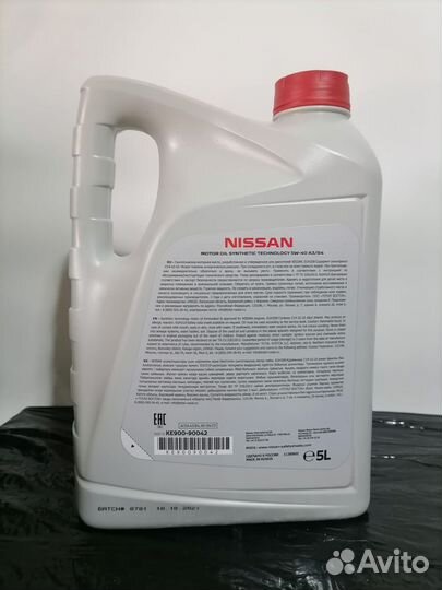 Масло моторное 5w40 nissan motor oil a3/в4