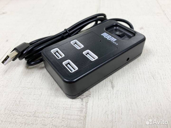 USB Хаб 4 порта (4 USB) USB 2.0 с переключателем