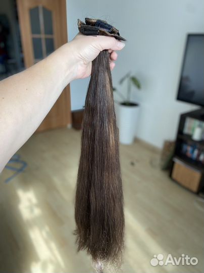 Волосы на заколках натуральные