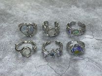 Серебрянные кольца бижутерия в стиле y2k