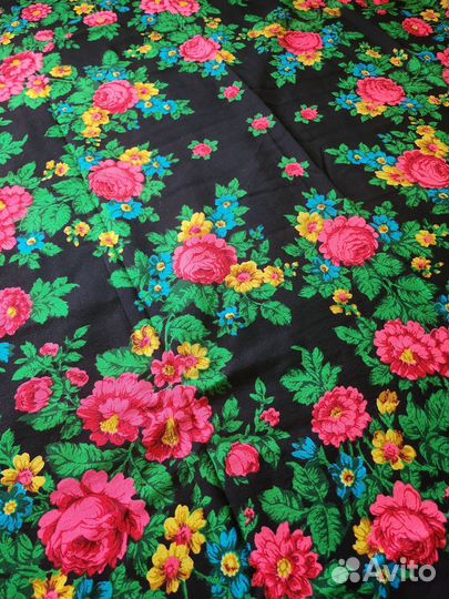 Павловопосадская шаль платок винтаж