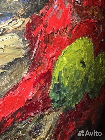 Картина маслом на холсте. Натюрморт с лещем