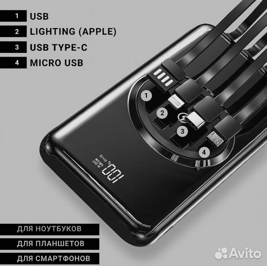 Повербанк с беспроводной зарядкой на 10000мАч