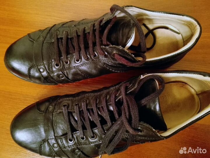 Туфли кроссовки мужские кожаные черные 42 размер