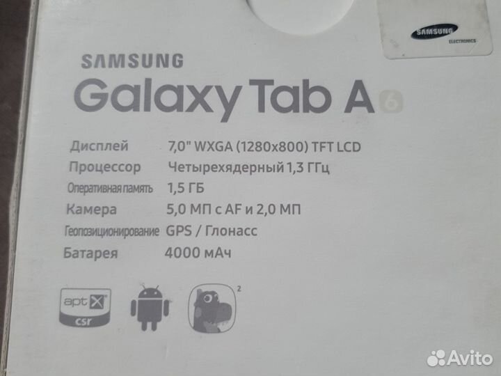 Планшет Samsung galaxy tab a6