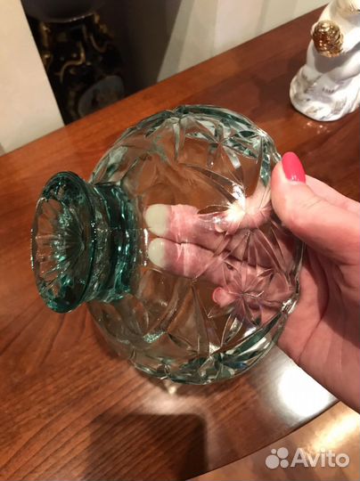 Вазочка купоросное стекло времен СССР