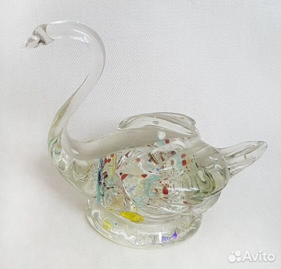 Фигурки лебедя цветное стекло СССР