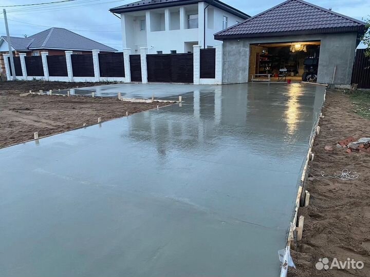 Бетонирование двора