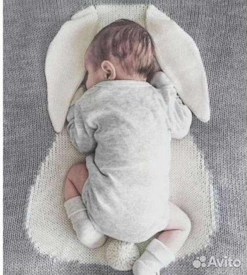 Детский плед Зайка розовый