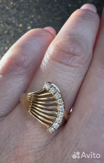 Золотое кольцо с брил 0,135 кт