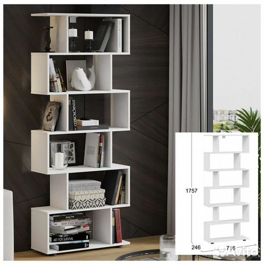 Стеллаж Денвер, белый, 176*76*25