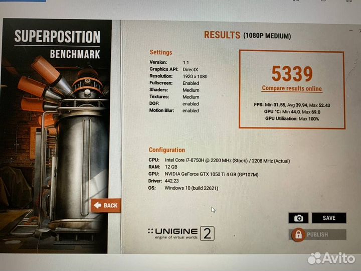 Ноутбук Acer Nitro Core i7 6 ядер/ GTX 1050 Ti 4Gb
