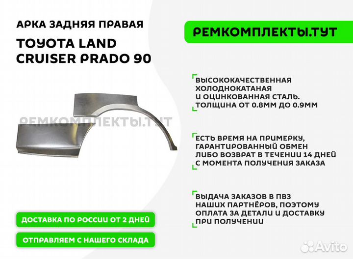 Арка задняя Toyota Land Cruiser Prado 90 правая