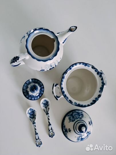 Чайник заварочный гжель авторская роспись посуда