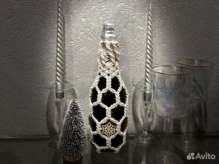 Подарок на новый год бутылка в оформлении