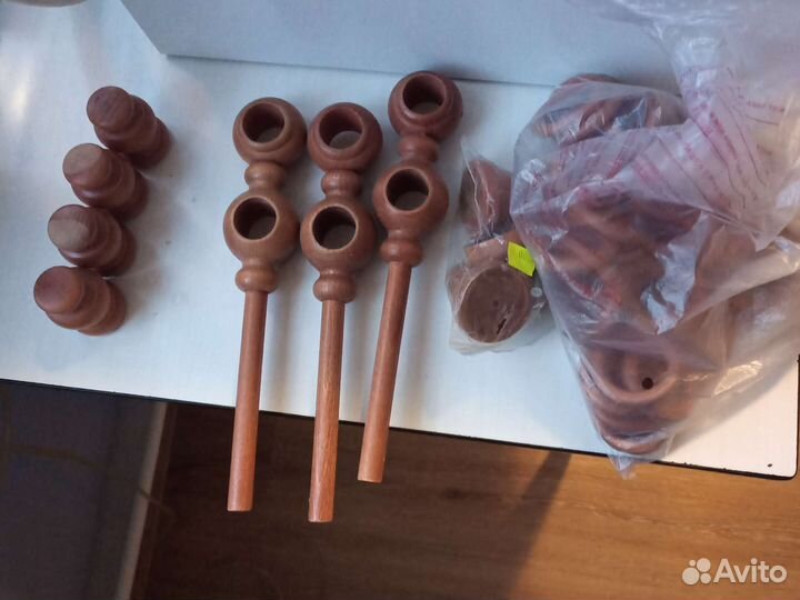 Карнизы для штор, двойной, из натурального дерева