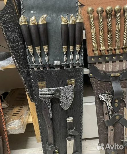 Крутые наборы шампура +топор+нож