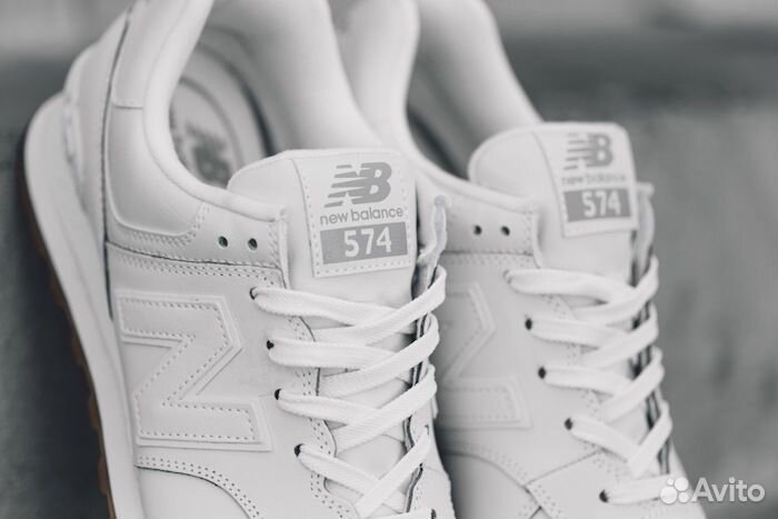 Кроссовки new balance 574 leather white оригинал