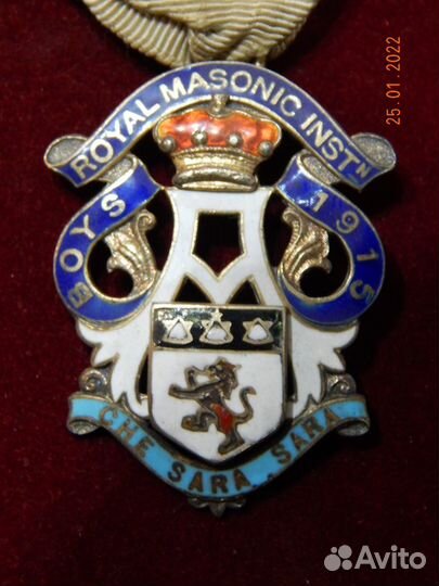 Rmib, Steward, 1915 год, Англия, масонская медаль