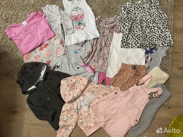 Брендовые вещи пакетом на девочку 74 80 86