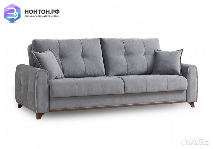 Диван книжка Плимут серый / коричневый