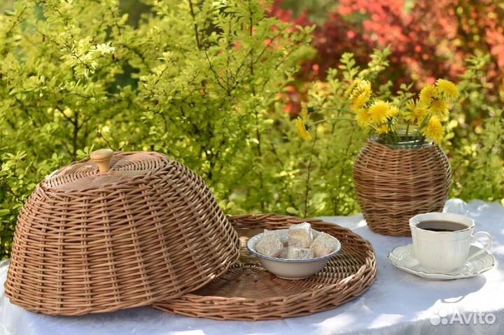 Плетеная хлебница из бумажной лозы