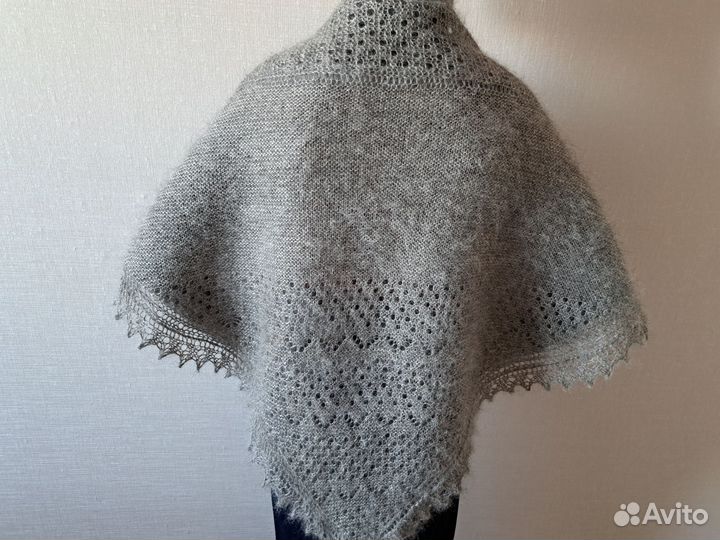 Косынка пуховая. Полушалок теплый ажурный. Новый