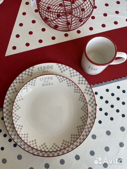 Посуда «Серая клетка» Comptoir de famille