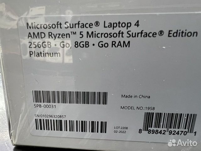 Новый ноутбук Microsoft Surface Laptop 4 r5/8/256 объявление продам