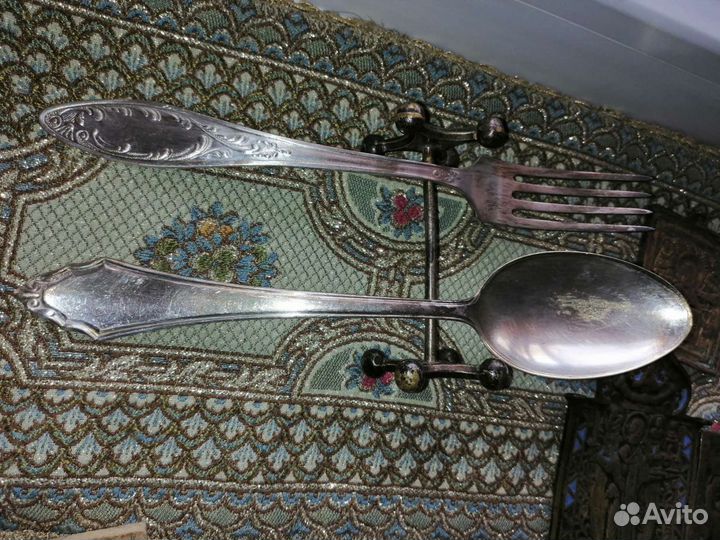 Подставки под столовые приборы 2 серебрение 19 век