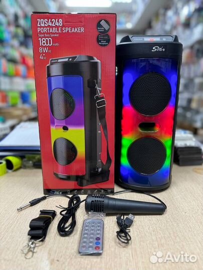 Колонка блютуз BT караоке портативная AUX