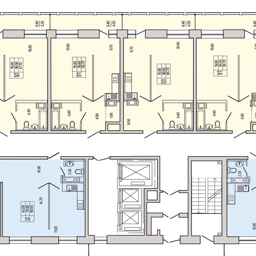 1-к. квартира, 41,1 м², 15/19 эт.