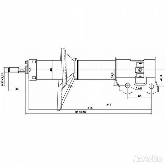 Амортизатор передний правый