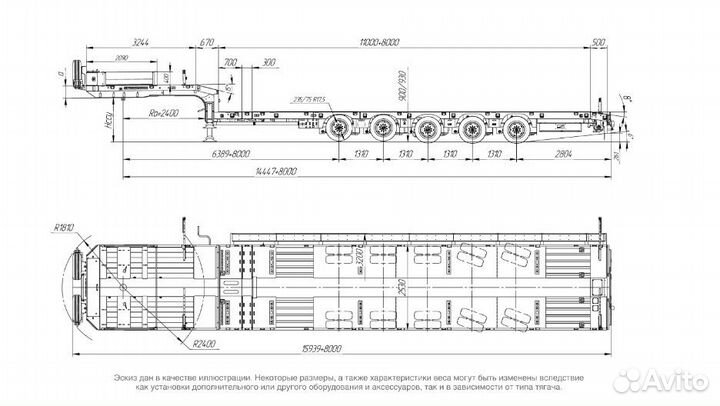 Полуприцеп трал (тяжеловоз) Тверьстроймаш 993951-0024, 2022