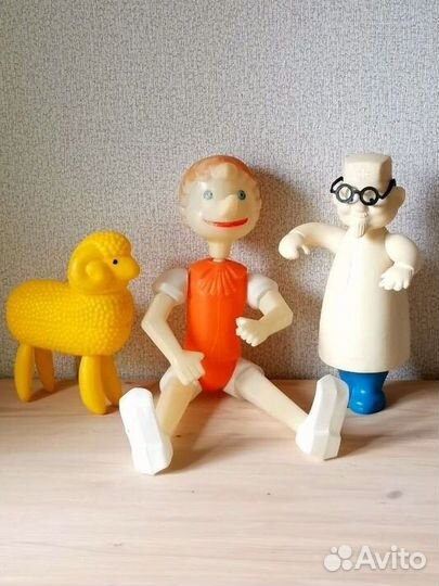 Игрушка СССР Буратино барашек дутый пластик