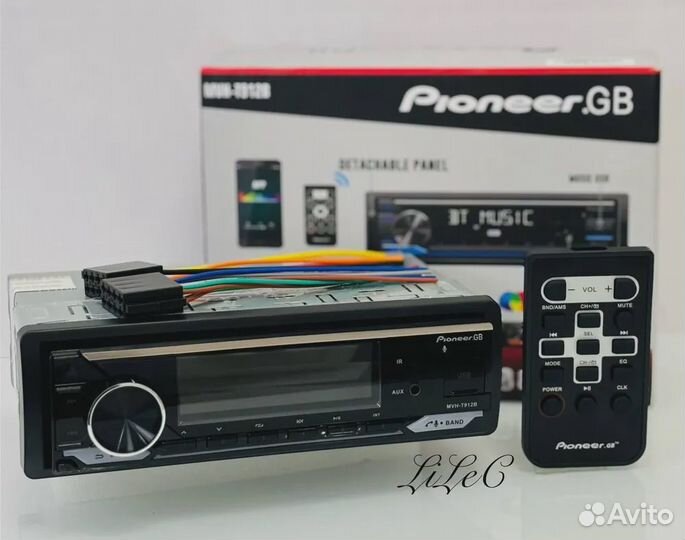 Магнитола мощная Pioneer с блютуз сьемная панель