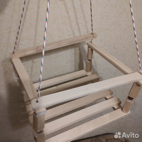 Качели детские подвесные деревянные