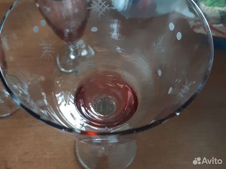 Бокалы фужеры СССР цветной хрусталь