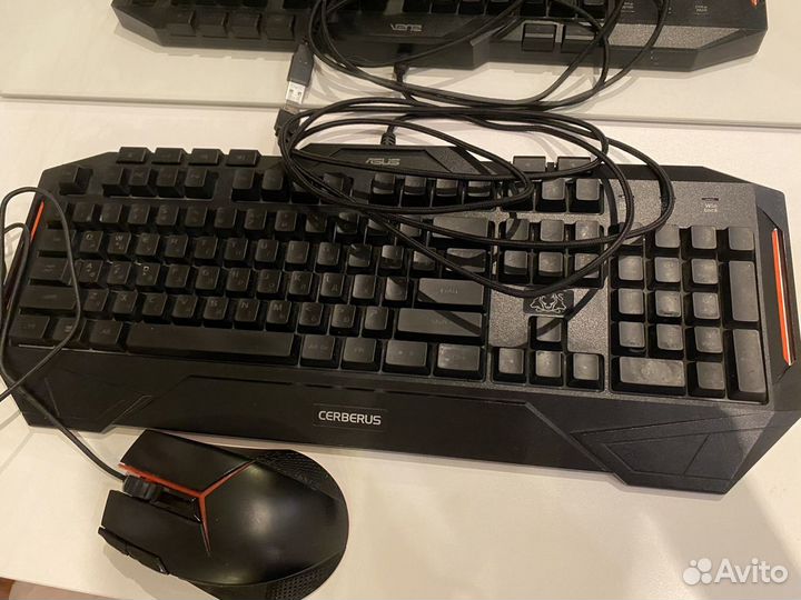 Игровая клавиатура asus Cerberus и мышь Lenovo