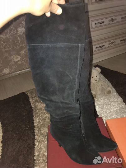 Сапоги замша