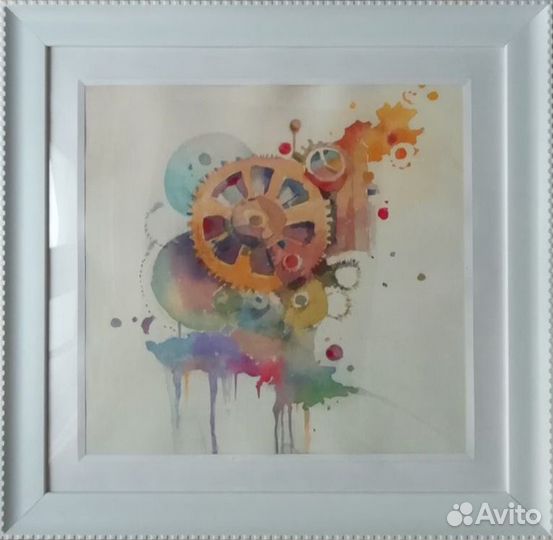 Картина акварелью. Часовой механизм