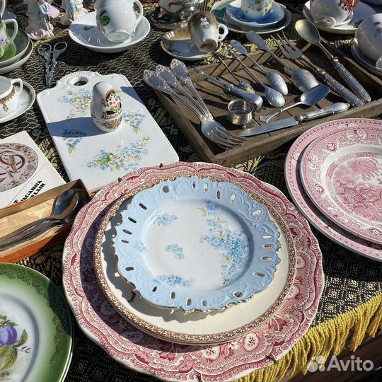 Тарелки чайные кофейные пары блюда сервиз молочник