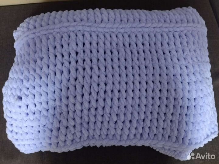 Плед из alize puffy ручной работы