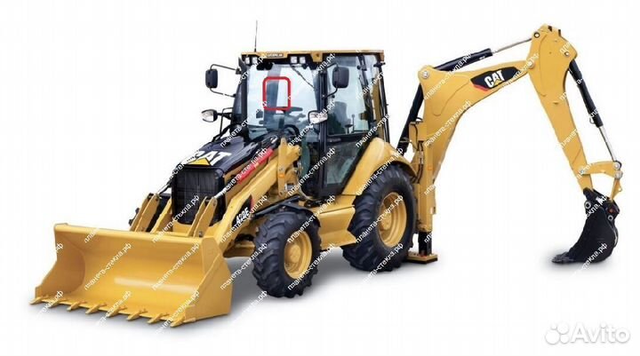 Стекло для экскаватора-погрузчика Caterpillar 428