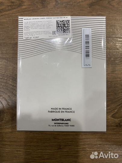 Montblanc туалетная вода 100 мл оригинал
