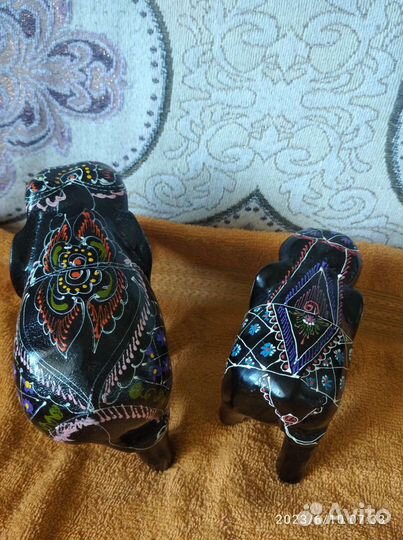 Слоники из дерева. Слон. Роспись. Из Тайланда