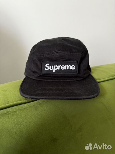 Кепка Supreme black Box Logo Camp Cap