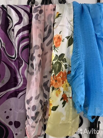 Перчатки кожаные женские, шарфы, платки